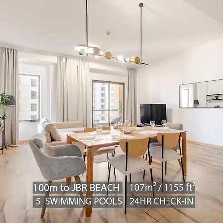Stylish Beachside Apartment 3 Beds In Jbr دبي المظهر الخارجي الصورة